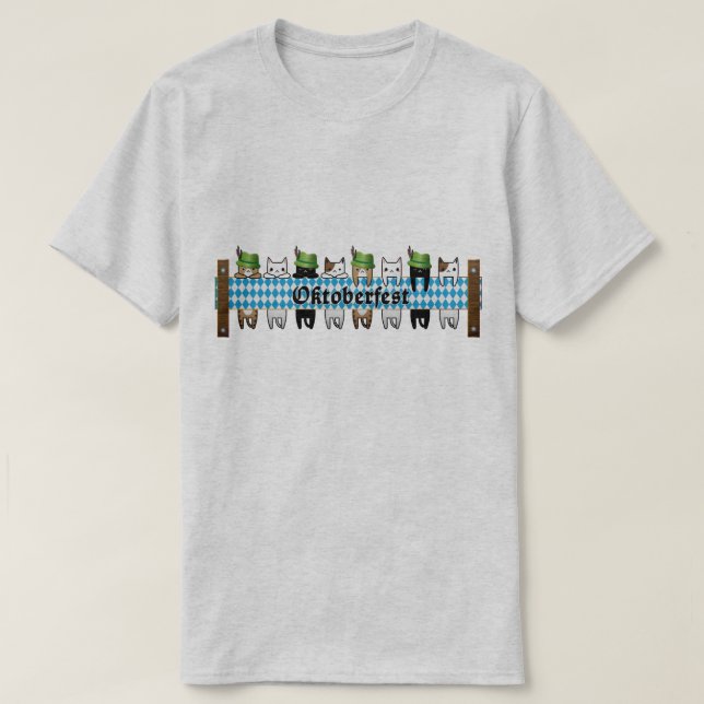 Cute Octoberfest Cats T-Shirt (Design Front)