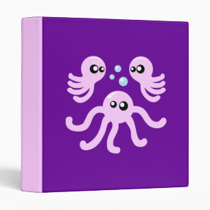 Cute Octopus 3 Ring Binder