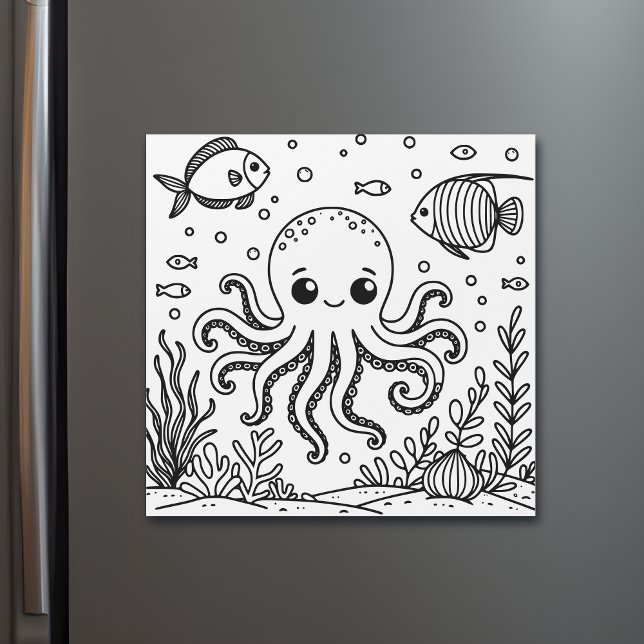 Cute Octopus and Fish | Kid's Coloring Page (Creator Uploaded)