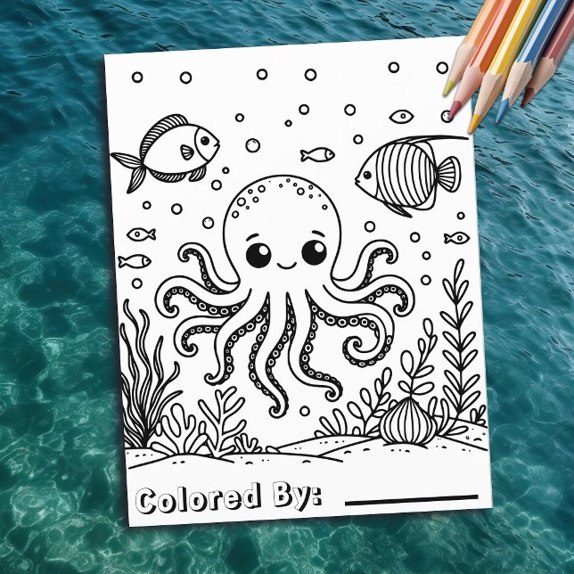 Cute Octopus and Fish | Kid's Coloring Page (Creator Uploaded)