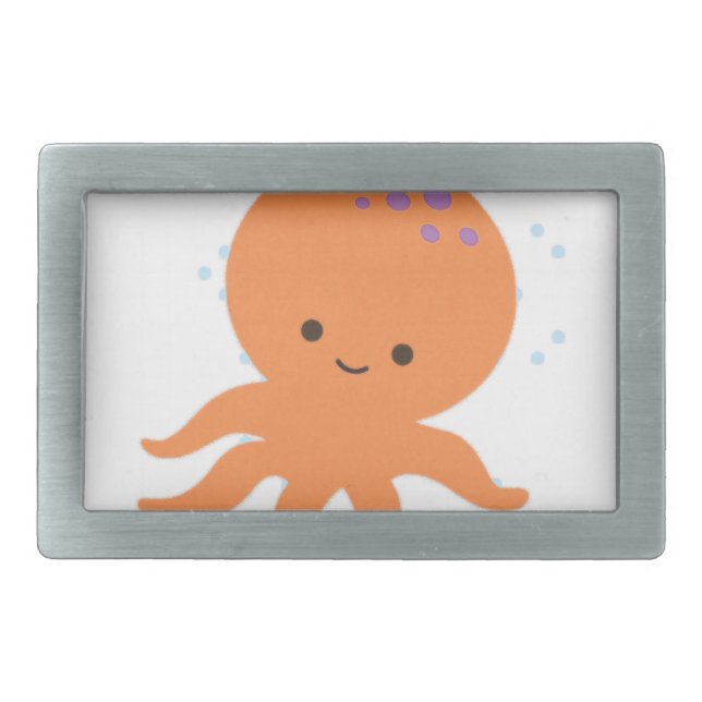 Cute Octopus Cartoon Belt Buckle (Front)