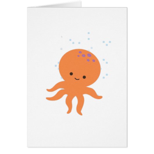 Cute Octopus Cartoon Cards (Front)