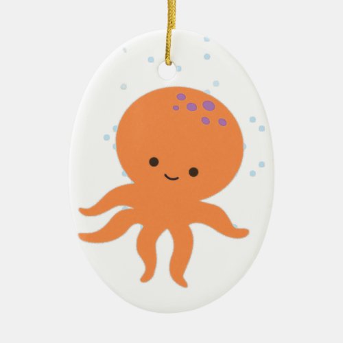Cute Octopus Cartoon Ceramic Ornament