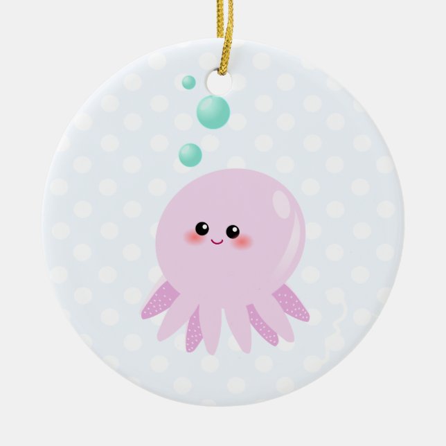 Cute octopus cartoon ceramic ornament (Front)
