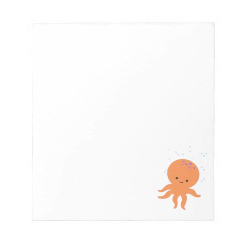 Cute Octopus Cartoon Custom  Notepad