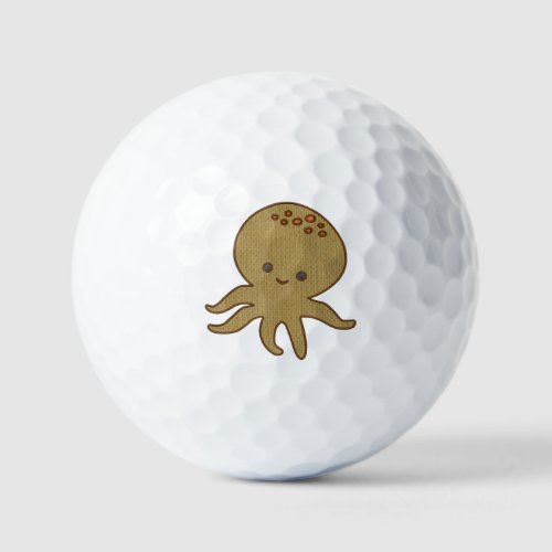 Cute Octopus Cartoon Embroidery Print Golf Balls