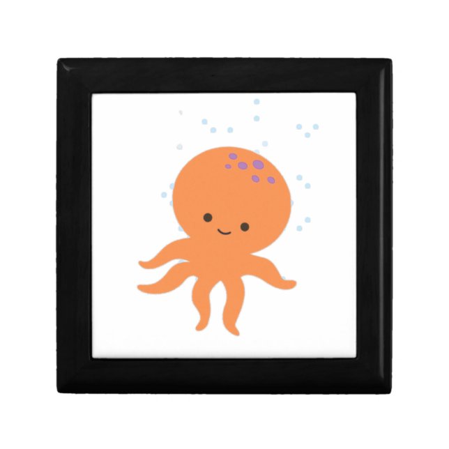 Cute Octopus Cartoon Keepsake Box (Front)