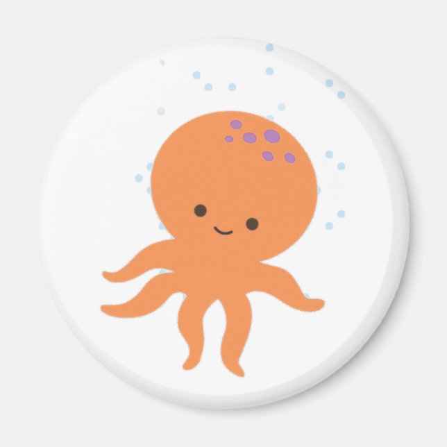 Cute Octopus Cartoon Magnet (Front)