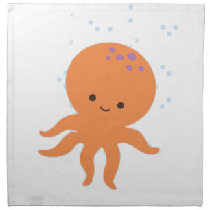 Cute Octopus Cartoon Napkin