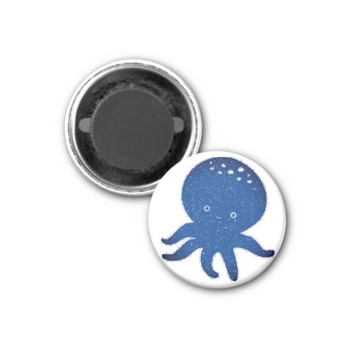 Cute Octopus Cartoon Old Paper Print Magnet