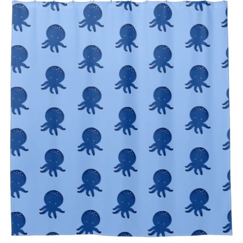 Cute Octopus Cartoon Old Paper Print Shower Curtain