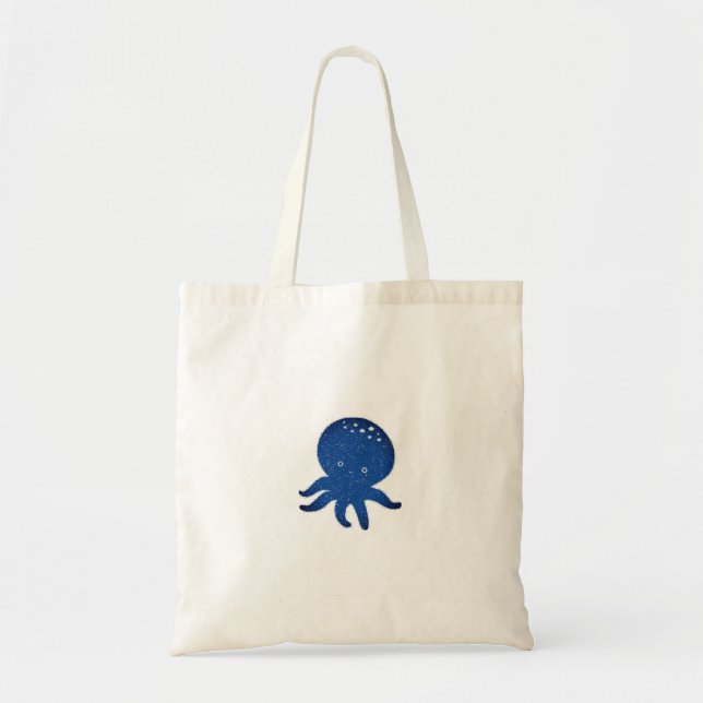 Cute Octopus Cartoon Old Paper Print Tote Bag (Front)