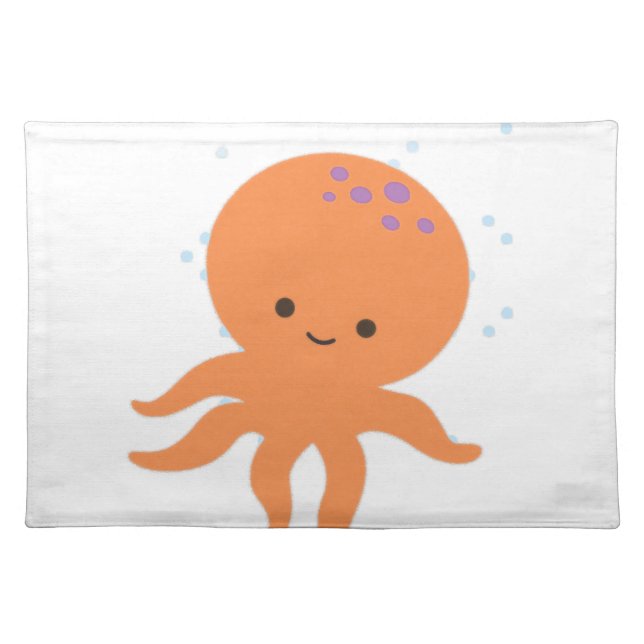 Cute Octopus Cartoon Placemat (Front)