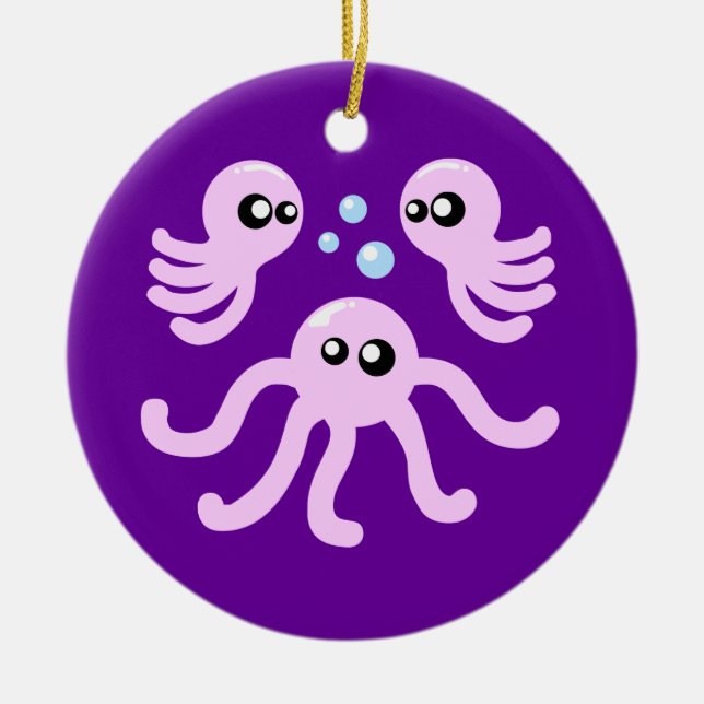 Cute Octopus Ceramic Ornament (Front)