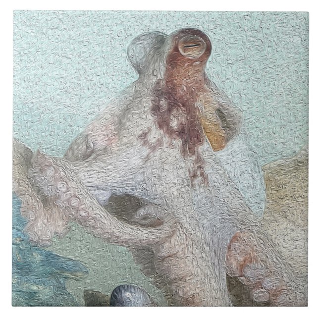 Cute Octopus Ceramic Tile (Front)