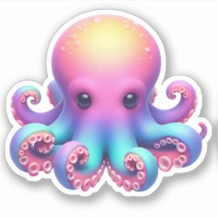 Cute Octopus Custom-Cut Vinyl Stickers