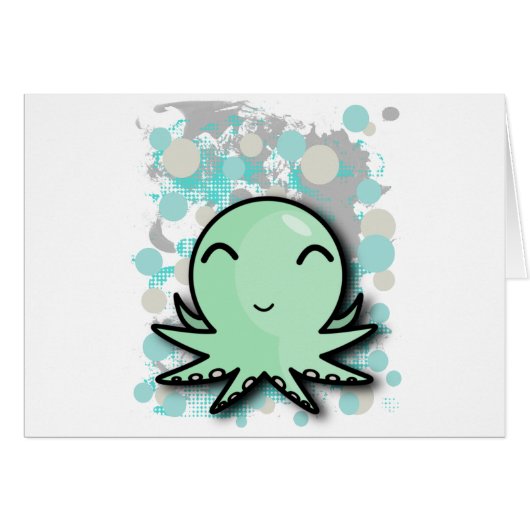 cute octopus design cards (Front Horizontal)