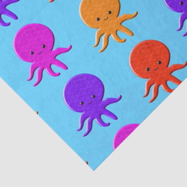Cute Octopus Drawings Cuistom Tissue Paper (Detail)
