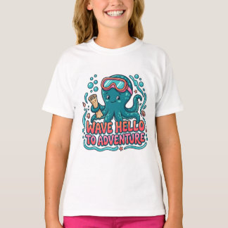 Cute Octopus Explorer "Wave Hello to Adventure" T-Shirt
