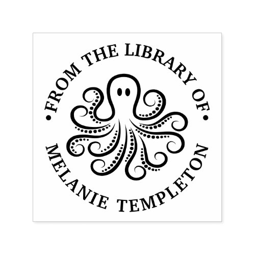 Cute Octopus âœFrom the library ofâ Name Book Self_inking Stamp