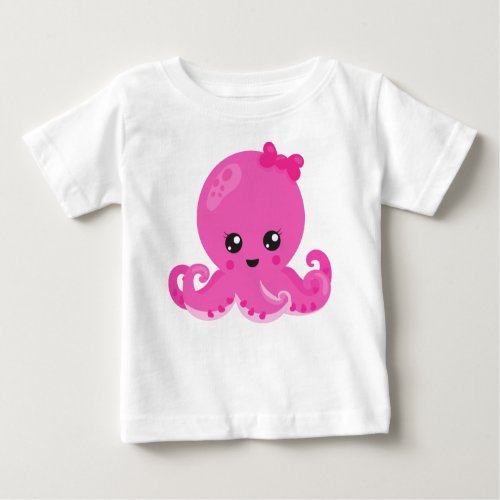 Cute Octopus Little Octopus Baby Octopus Hearts Baby T_Shirt