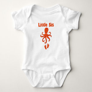 Cute Octopus Little Sis Little Sister, Lil Sis Baby Bodysuit