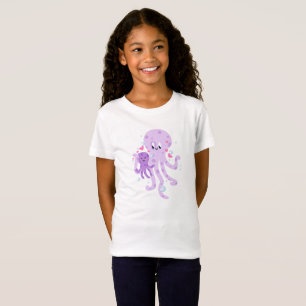 Cute Octopus Mom Drawing Art T-Shirt
