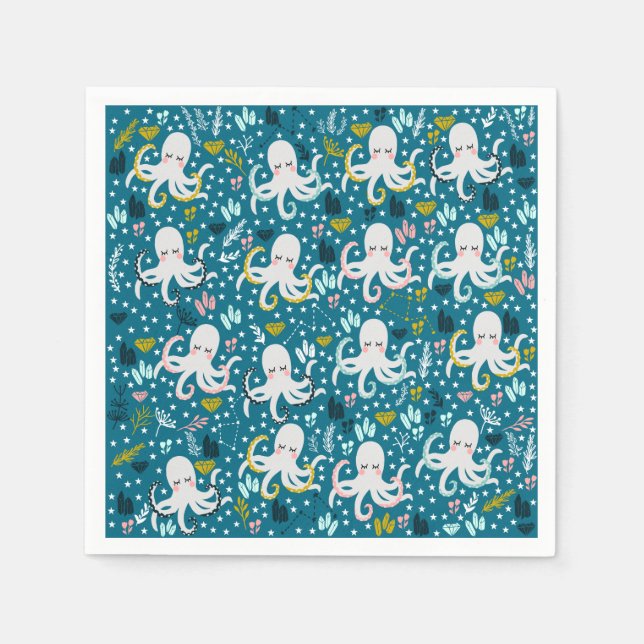 Cute Octopus Paper Napkins (Front)