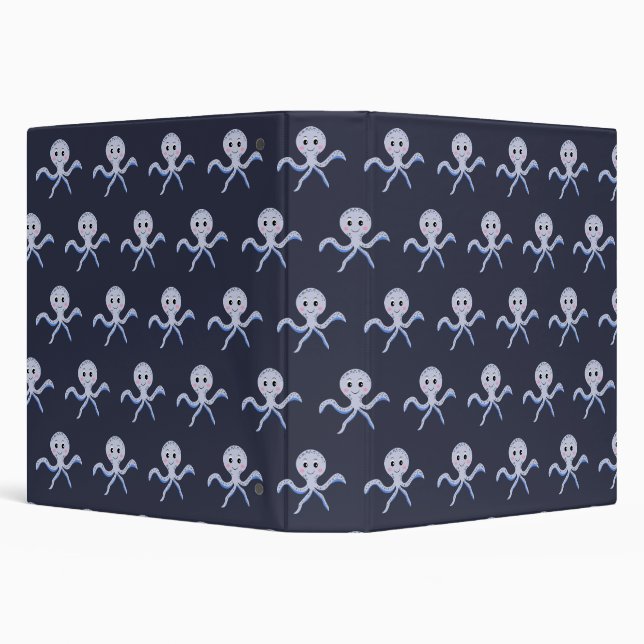 Cute Octopus Pattern 3 Ring Binder (Background)