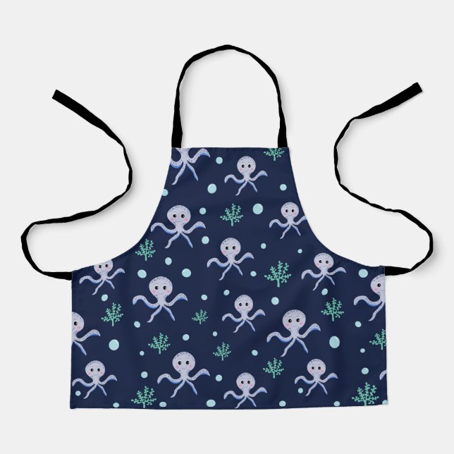 Cute Octopus Pattern Apron (Front)