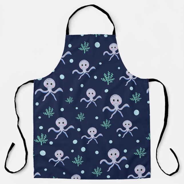 Cute Octopus Pattern Apron (Front)