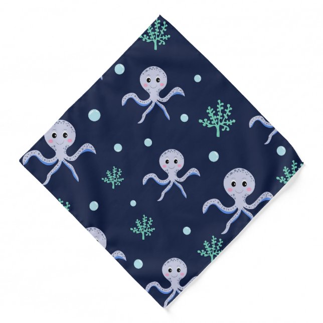 Cute Octopus Pattern Bandana (Front)