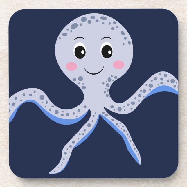 Cute Octopus Pattern Beverage Coaster (Front)