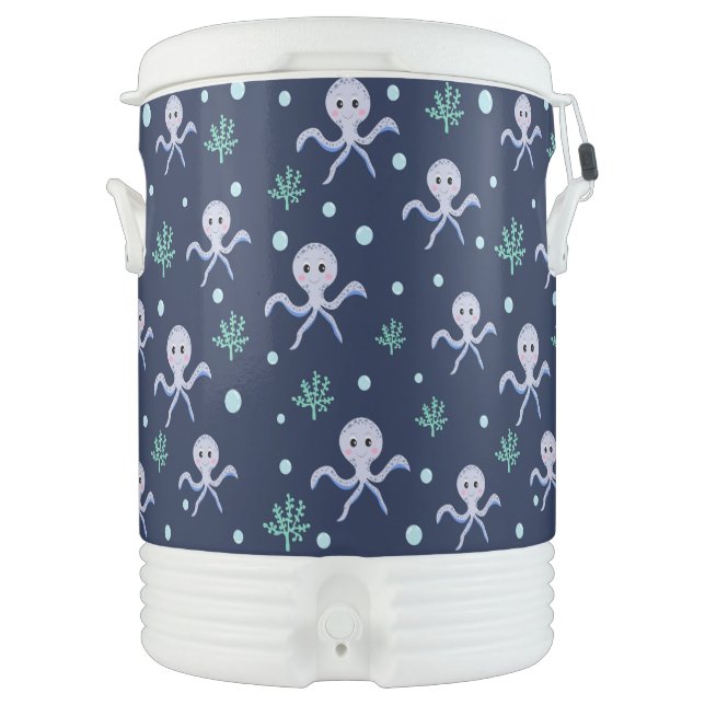 Cute Octopus Pattern Beverage Cooler (Front)