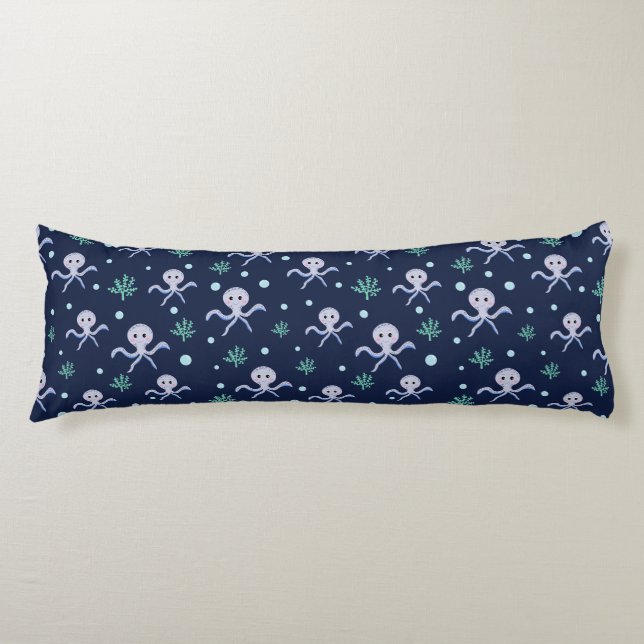 Cute Octopus Pattern Body Pillow (Front)
