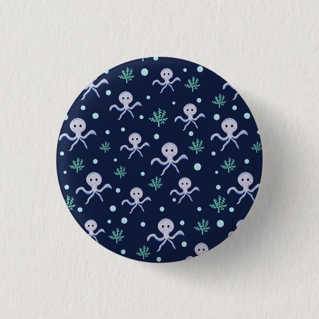 Cute Octopus Pattern Button (Front)