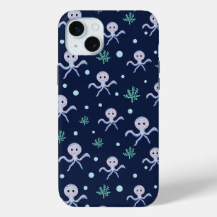Cute Octopus Pattern iPhone 15 Plus Case
