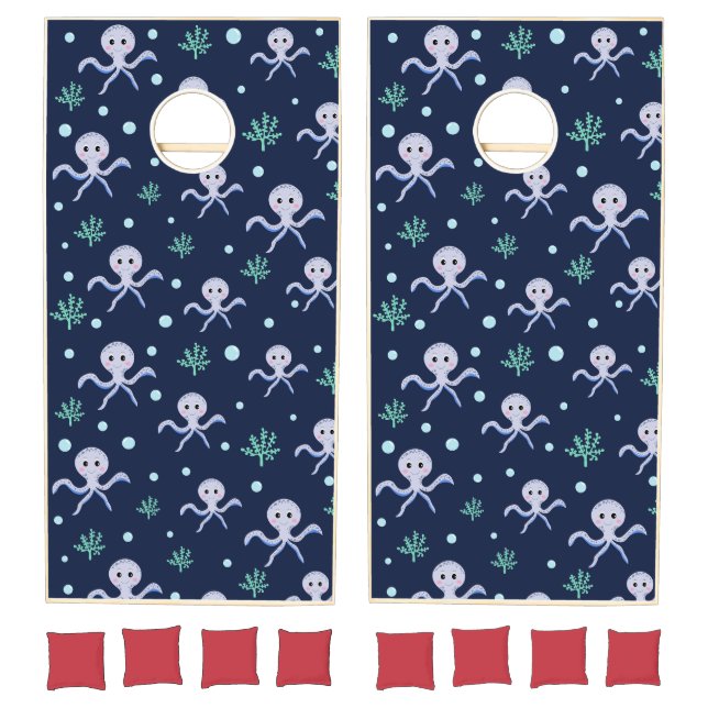 Cute Octopus Pattern Cornhole Set (Set)