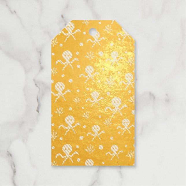 Cute Octopus Pattern Foil Gift Tags (Front)