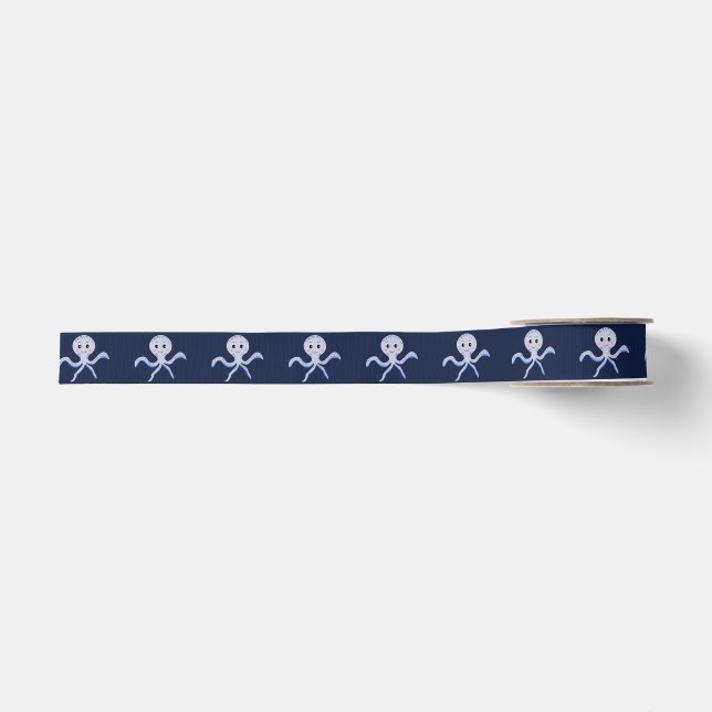 Cute Octopus Pattern Grosgrain Ribbon (Front)