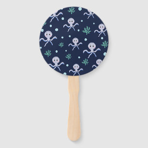 Cute Octopus Pattern Hand Fan