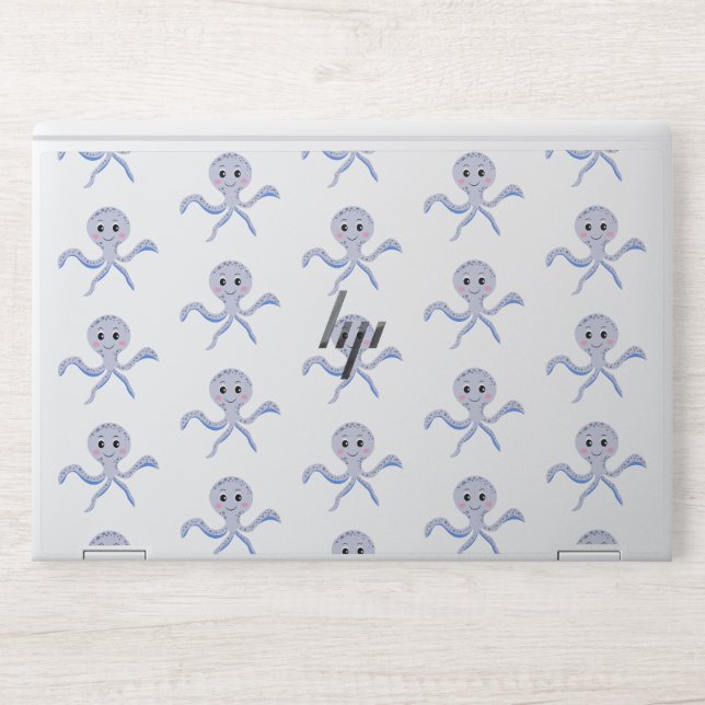 Cute Octopus Pattern HP Laptop Skin (Front)