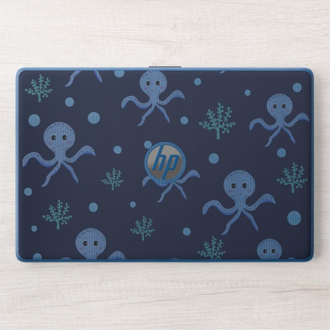 Cute Octopus Pattern HP Laptop Skin (Front)