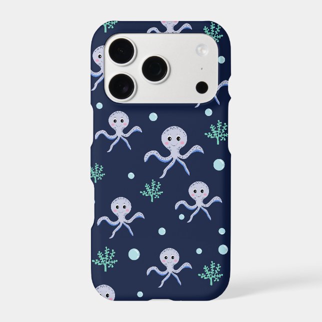 Cute Octopus Pattern iPhone Case (Back)