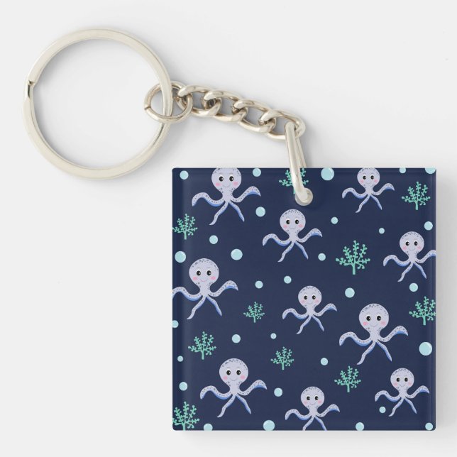 Cute Octopus Pattern Keychain (Front)