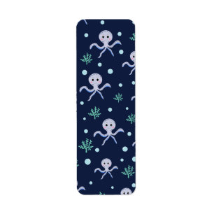Cute Octopus Pattern Label