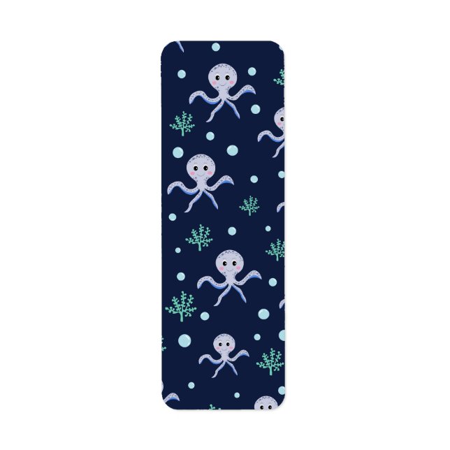 Cute Octopus Pattern Label (Front)