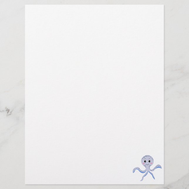 Cute Octopus Pattern Letterhead (Front)