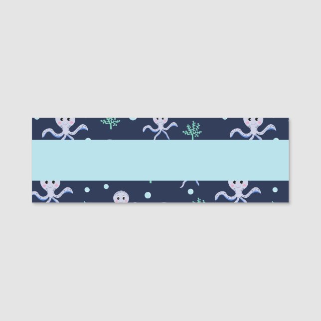 Cute Octopus Pattern Name Tag (Front)
