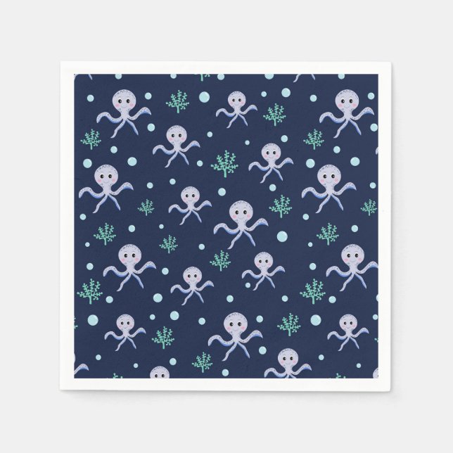 Cute Octopus Pattern Napkins (Front)